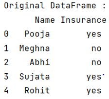 Example 1: Change a column of yes or no to 1 or 0