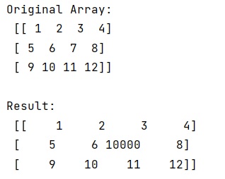 Example: How to change a single value in a NumPy array?