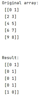 Example: How to change max in each row to 1, all other numbers to 0 in NumPy array?