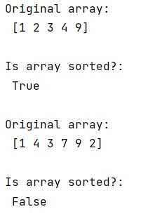 Checking if a NumPy array is sorted