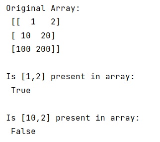 Example: Check whether a Numpy array contains a specified row