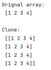 Python - 'Cloning' row or column vectors
