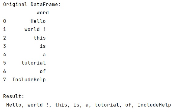 Example: Combine multiple rows of strings into one using pandas