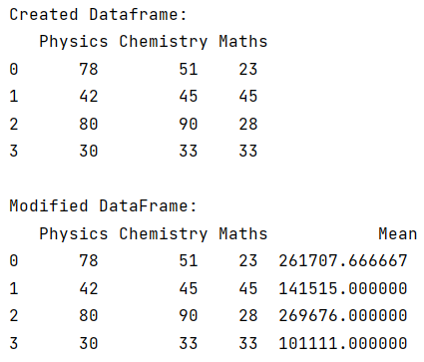 Example: Compute row average