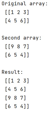 Example: Concatenate two NumPy arrays vertically