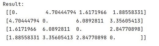 Example: How does condensed distance matrix (cdist) work?