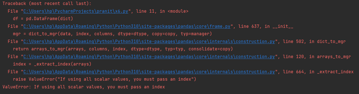 Constructing pandas DataFrame from values in variables | Output 1