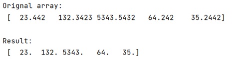 Example 2: Convert float array to int array in NumPyframe