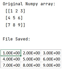 Example: Convert a NumPy array into a CSV fileframe