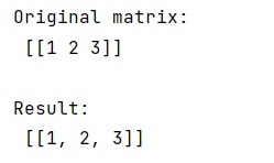 Example: Making a List from NumPy Matrix
