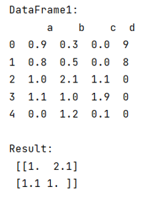 Example: Convert a pandas DataFrame subset of columns AND rows into a numpy array