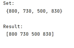 Example: How to Convert a Set to a NumPy Array?