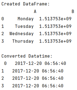 Example: Convert epoch time to datetime