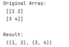 Example: Convert numpy array to tuple