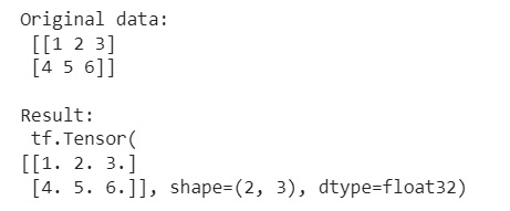 NumPy array into TensorFlow format