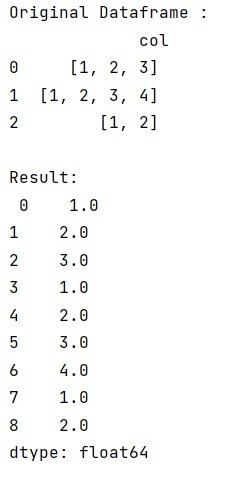 Example: Convert Series of lists to one Series in Pandas