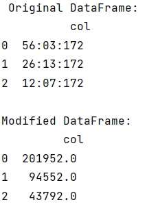 Example: Convert timedelta64[ns] column to seconds in Pandas DataFrameframe