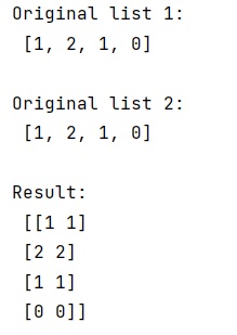 Example: How to convert two lists into a matrix?