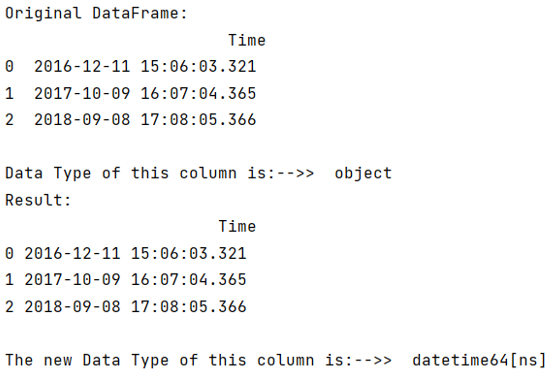 Converting row with UNIX timestamp to datetime - Output