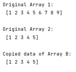 Example: How to copy data from a NumPy array to another?