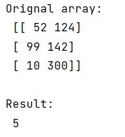 Example: Count all values in a matrix less than a value