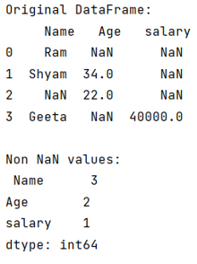 Example: Count number of non-NaN entries