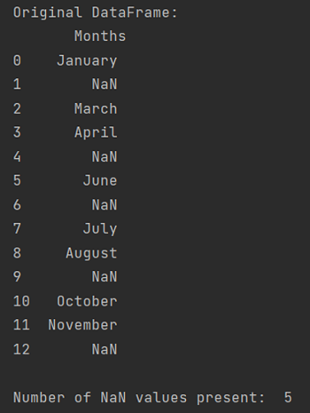 count the NaN values in a single column