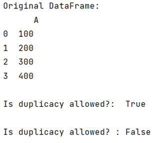 pandas.DataFrame.set_flags() Example Output