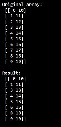 Example: How to delete a batch of rows of a NumPy array simultaneously?