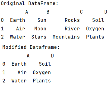 Example: Delete all columns