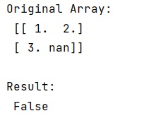 Example: Detect if a NumPy array contains at least one non numeric value