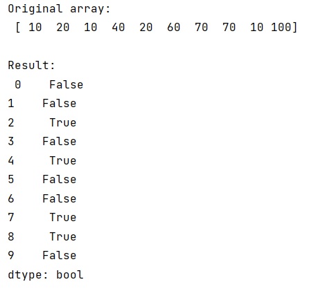 Example: Determining duplicate values in an array