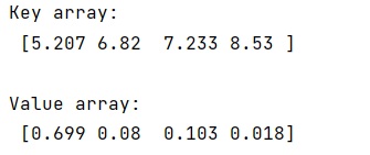 Example: Dictionary keys and values to separate NumPy arrays