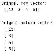 Example: Differentiating between row and column vectors