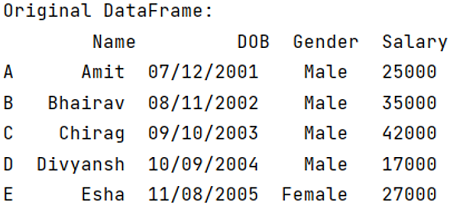 Example 1: Drop a list of rows from Pandas DataFrame