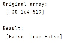Example: Easy way to test if each element in a numpy array lies between two values?