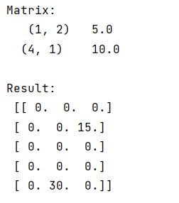 Example: Elementwise multiplication of a scipy.sparse matrix by a broadcasted dense 1d array