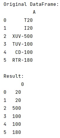 Example: Extract int from string in Pandas