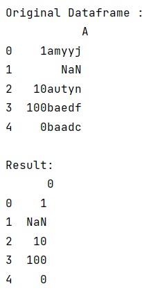 Example: Pandas Extract Number from String