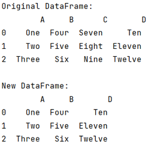 Example: Extract specific columns to new DataFrame