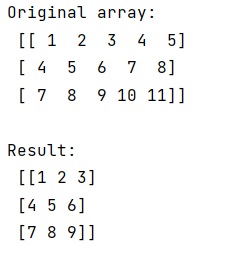 Example: Extracting first n columns of a NumPy matrix