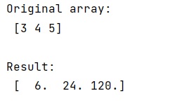Example: Factorial in numpy and scipy