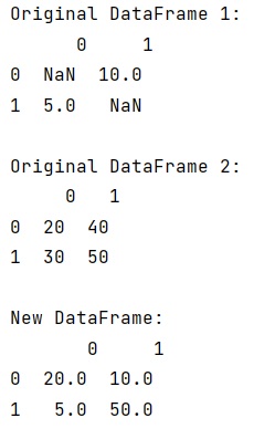 Example: Pandas fill missing values in dataframe from another dataframe