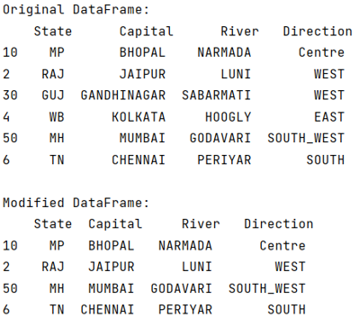 Example: Filter dataframe based on index value