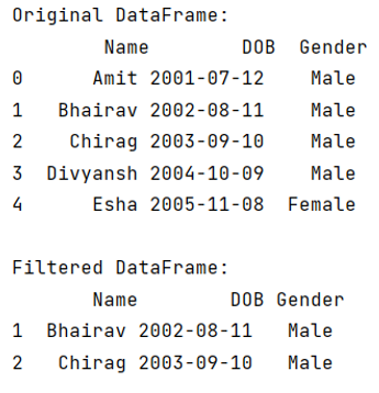 Example: Filter Pandas DataFrames on dates