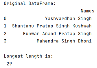 Example: Find length of longest string