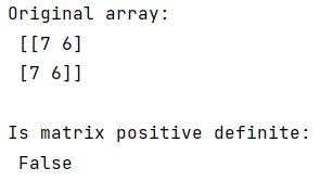 Example: Find out if matrix is positive definite with numpy