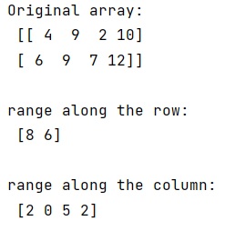 Example: How to find range of a NumPy array elements?