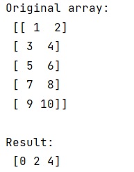 Find the row indexes of several values | Output