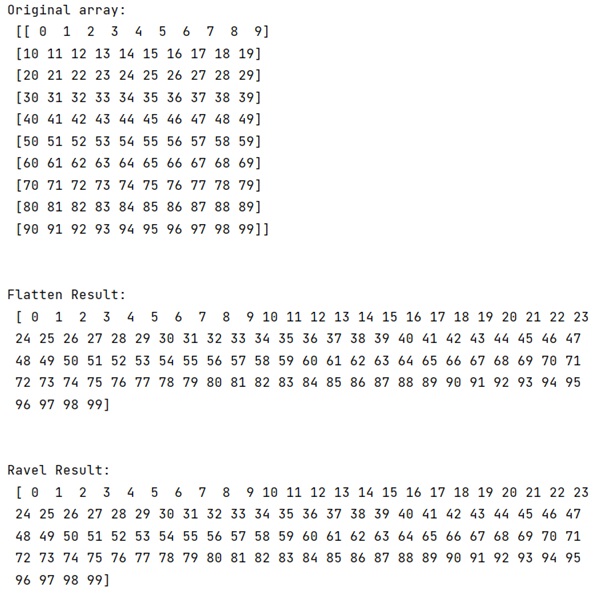 Example: What's the correct and efficient way to flatten NumPy array?